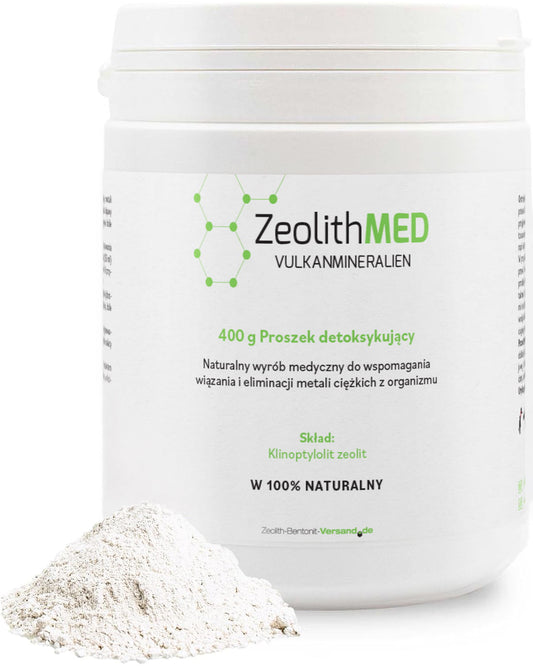 ZeolithMED 400g proszek detoksykujący organizm z metali ciężkich. Zeolit Wyrób Medyczny.